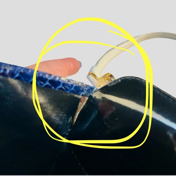 Salvatore Ferragamo Vintage White and Blue Snakeskin Nautical Crossbody Handbag - Picture 14 of 16